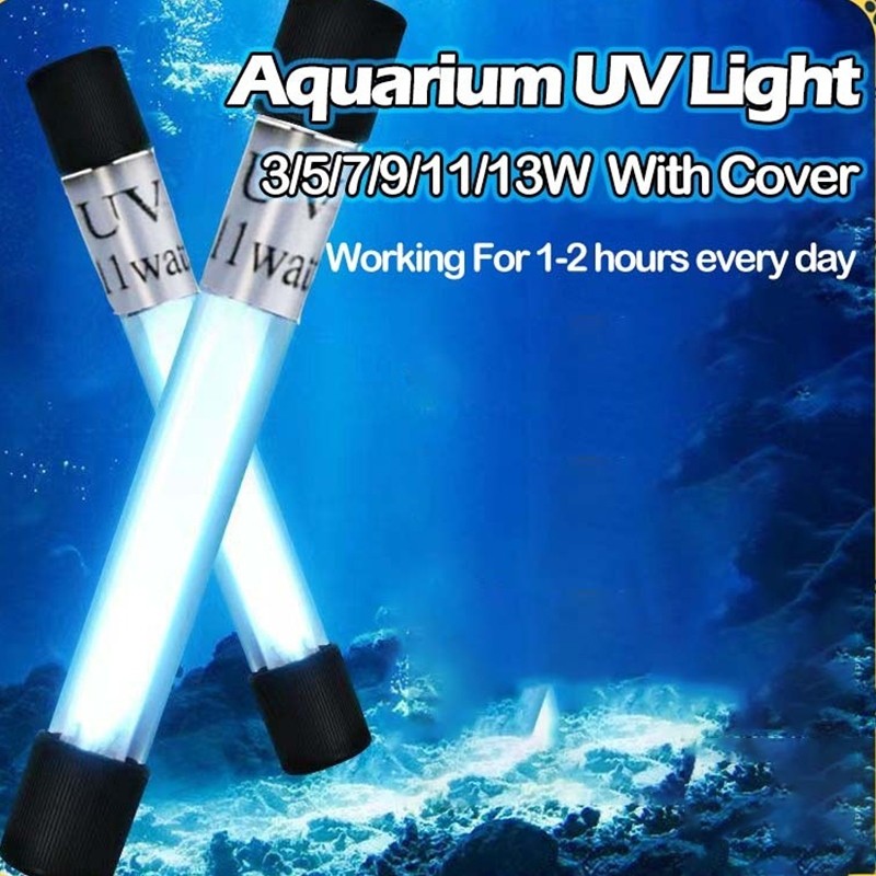 YINGERJIAN UV หลอดยูวี ฆ่าเชื้อโรค กำจัดตะไคร่เขียว ในตู้ปลา บ่อปลา ขนาด 220V 3/5w/11w/13w ฆ่าเชื้อโรค ช่วยทำให้น้ำใส