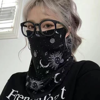 MOTUS ผ้าบัฟกันแดดSUNMASK สไตล์เกาหลี หน้ากากกันแดด มีรูเกี่ยวหู ป้องกันแสงยูวี ผ้าพันคอผ้าเรยอน ส่งจากไทย