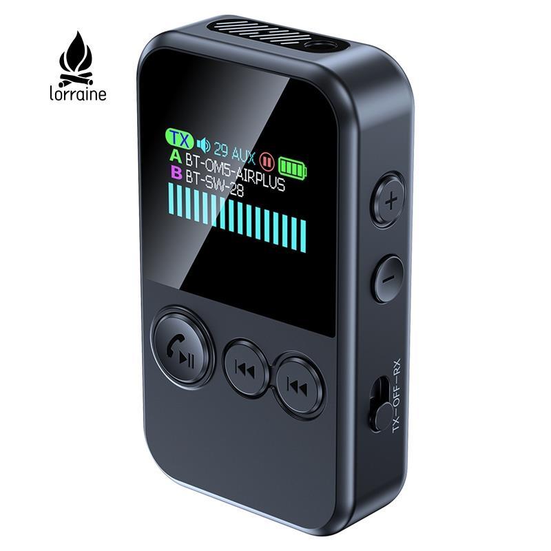 CLIP-on 3.5 มม.AUX TF Dual Stream Bluetooth 6.0 เครื่องส่งสัญญาณเสียงอะแดปเตอร์ไร้สายสําหรับ TV PC ห