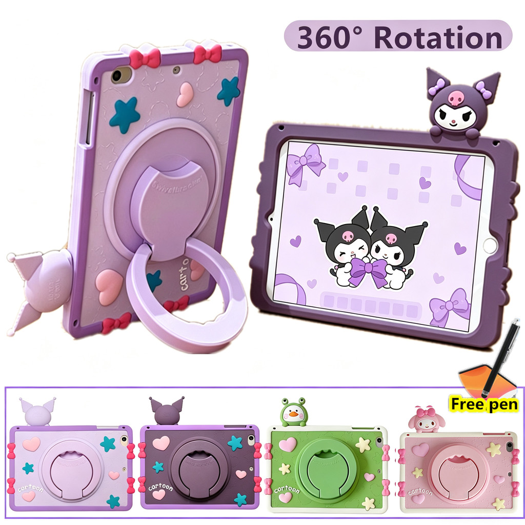 Case Compatible สําหรับ Honor Pad 9 12.1 นิ้ว 2023 2024 360° หมุนยืน3ง เด็กน่ารักการ์ตูนแท็บเล็ตปลอก
