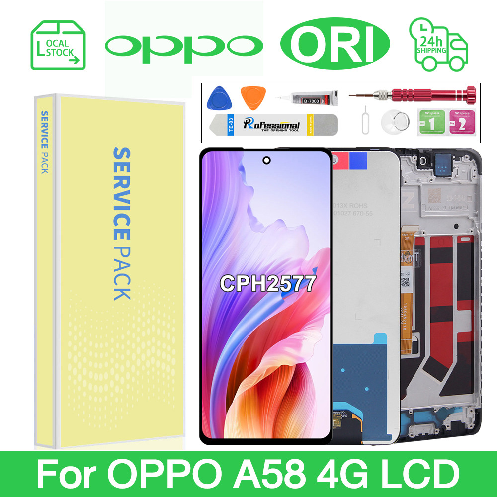 LCD สําหรับ OPPO A79/A58 4G/A98/A1 2023/A2 จอแสดงผล LCD หน้าจอสัมผัส Digitizer Assembly Replacment