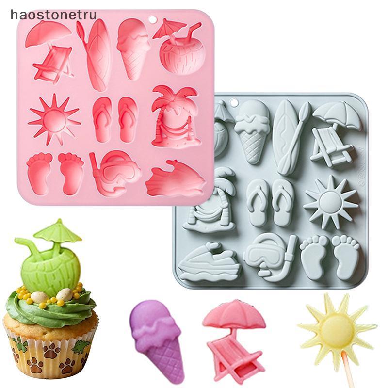 OST ช็อกโกแลต Candy แม่พิมพ์ฤดูร้อน Beach Theme ซิลิโคน Ocean สัตว์รูปร่าง Baking Pan สําหรับวันเกิด