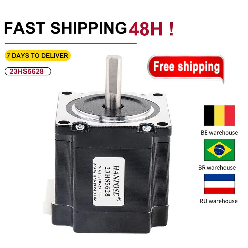 Nema23 Stepper Motor 4-lead 165 Oz-in 23HS5628 56 มม.2.8A 126N.CM 57 Series มอเตอร์สําหรับ 3D เครื่อ