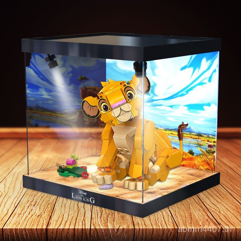 Xin กันฝุ่น Lion King กล่องโปร่งใส Lego อะคริลิคกล่องเก็บของที่เหมาะสม Building Block Minibus รุ่น 4
