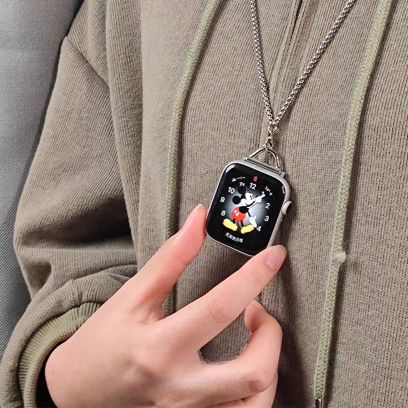 Fine คอแขวนโซ่โลหะสําหรับ iwatch Series 11 10 9 8 7 6 46 มม.42 มม.41 มม.45 มม.44 มม.40 มม.จี้สร้อยคอ