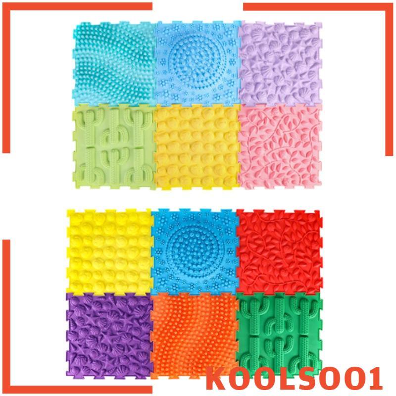 [Koolsoo1] 6x Massage Sensory Puzzle Play Mats Interlocking Mat เกมรูปแบบที่แตกต่างกันและกระเบื้องปร
