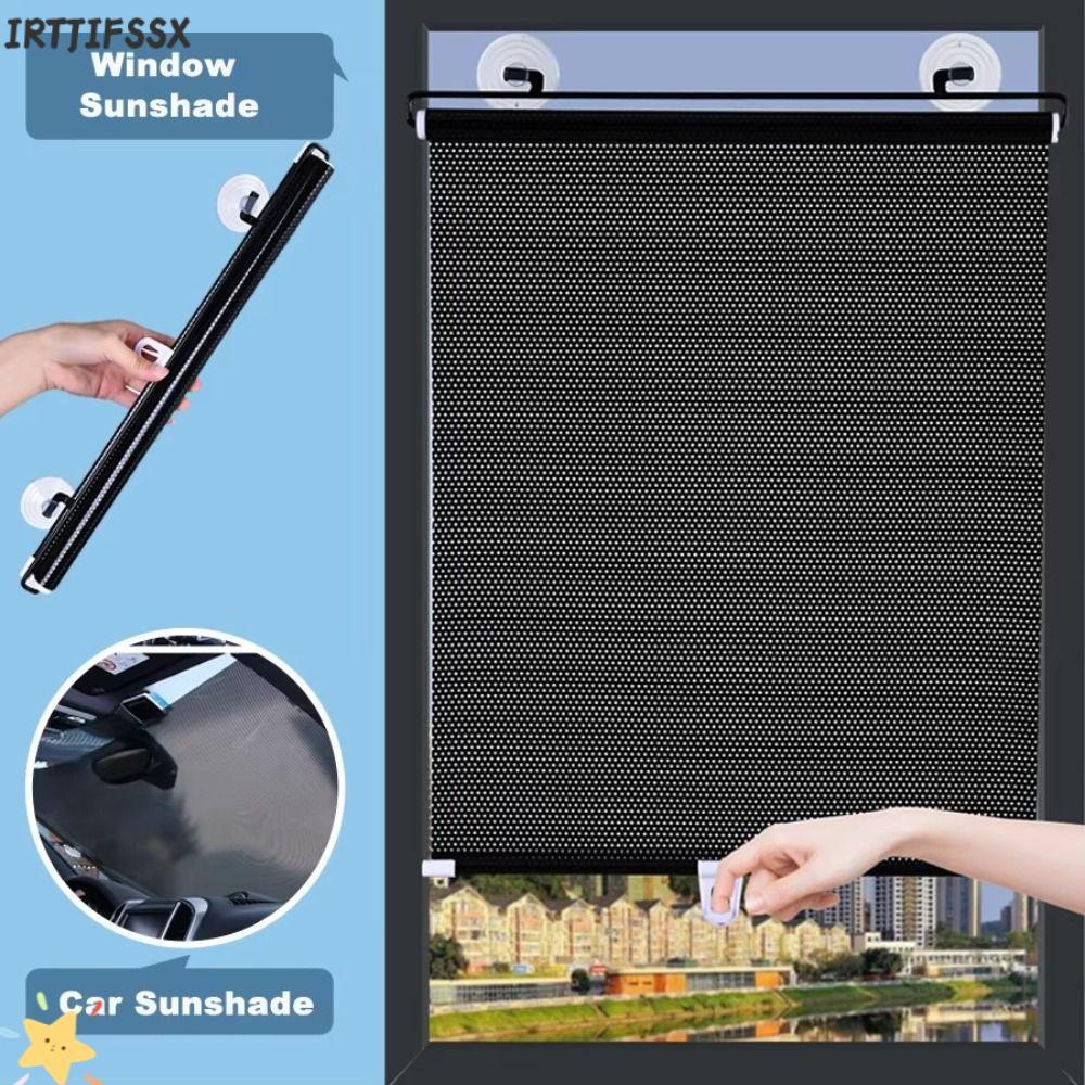 ม่านม้วน IRTJIFSSX ไม่มีการเจาะพร้อมถ้วยดูด Blackout Roller Blind, ผ้าม่านเคลื่อนย้ายได้ Roller Blin