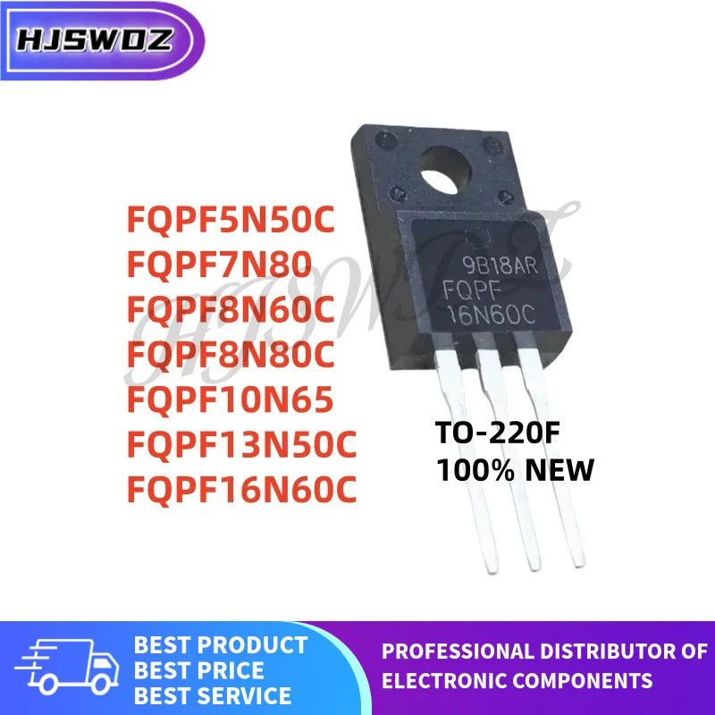 10 ชิ้น/ล็อตยี่ห้อใหม่ FQPF13N50C FQPF8N80C FQPF5N50C FQPF16N60C FQPF8N60C FQPF10N65PF7N80PZ-220FQ
