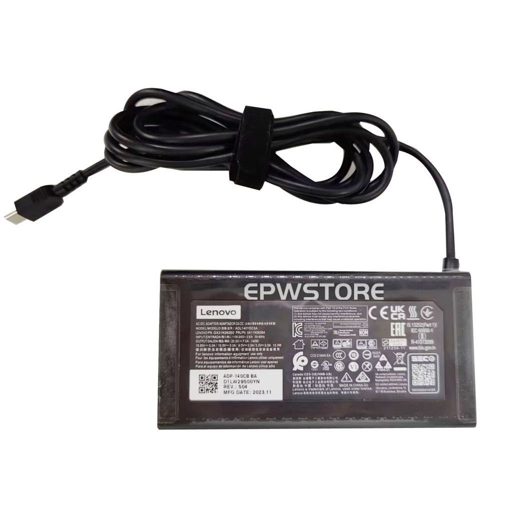 20V 7A 140W USB Type C AC Adapter Charger สําหรับ Lenovo IdeaPad Pro 5i 5 14ARP8