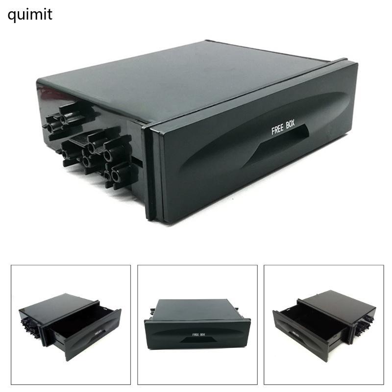 QUIM รถสเตอริโอวิทยุ Dash ชุดติดตั้งพร้อมกระเป๋าสําหรับวิทยุ Dash เดี่ยว