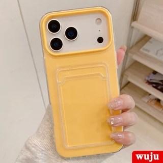 WUJU โปร่งใสผู้ถือบัตรกรณีเข้ากันได้สําหรับ IPhone 17 16 15 14 13 12 11 Pro Max, พร้อม Anti-Yellowing, กันกระแทก TPU กันชน