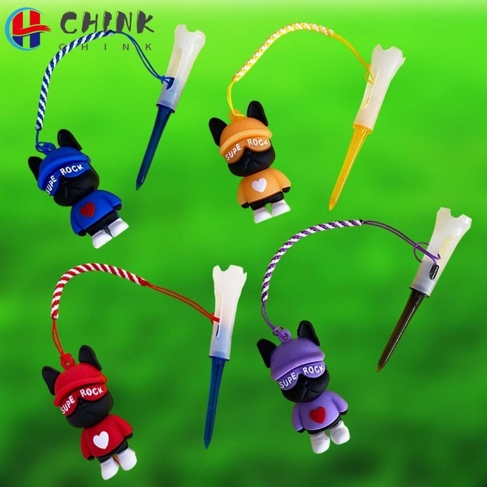 CHINK Golf Tee, Bear Pendant Silicone Golf Ball Holder, Portable Golf Rubber Tees