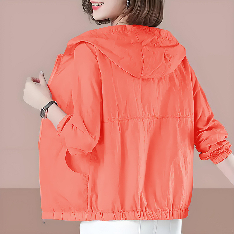 < พร้อมสต็อก คําสั่ง > M-4XL ครีมกันแดดเสื้อผ้าสุภาพสตรีฤดูร้อนสไตล์ใหม่แม่กลางอายุผู้สูงอายุกลางแจ้งระบายอากาศแขนยาวบางแจ็คเก็ต ราคา ถูกที่สุด ดีลบีเคเค แกลเลอรีภาพที่ 7