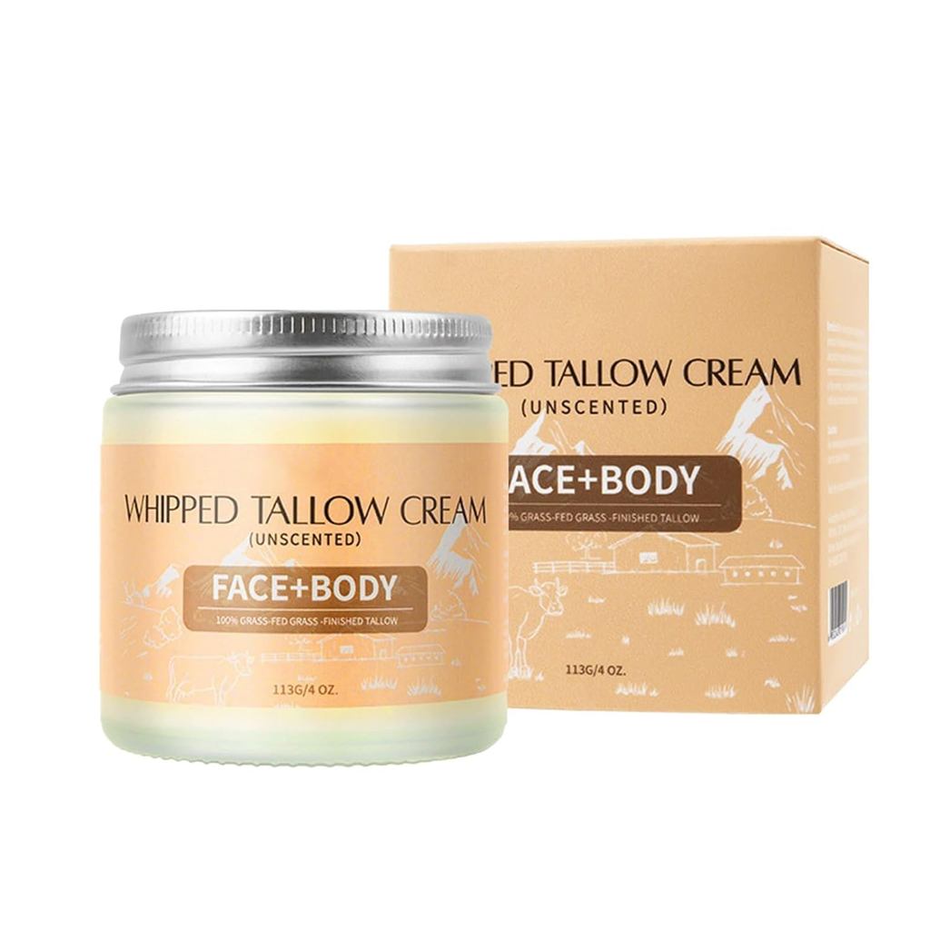 Beef Tallow, Beef Tallow Balm Face Moisturizer, Beef Tallow for Skin, Unscented Beef Tallow Face Cre
