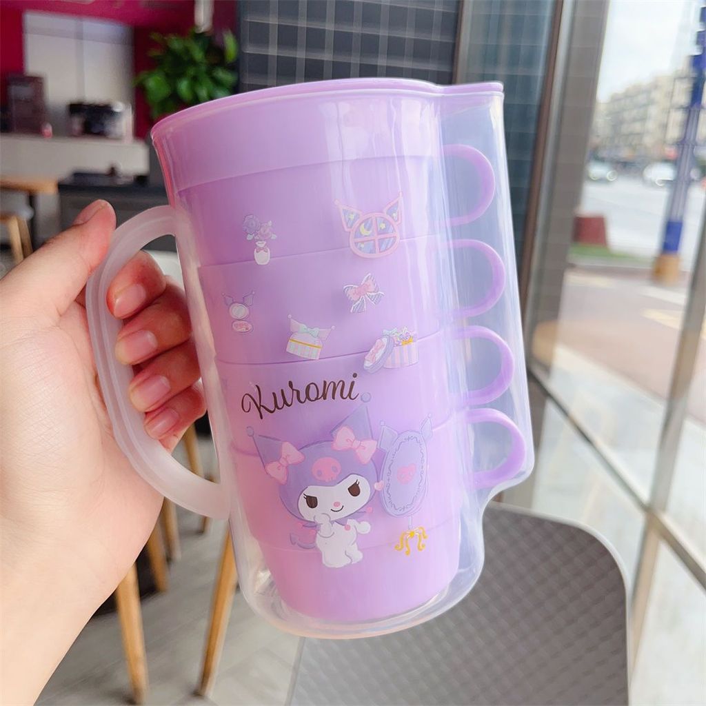 2026 Sanrio Kulomi Merody Household Bedroom Cold Kettle 5-Piece Set Water-Cooled Plastic Teapot Set