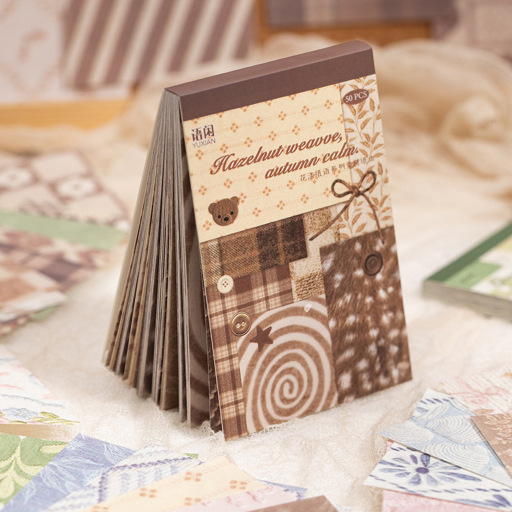 Journamm 50pcs Vintage สมุดภาพกระดาษอุปกรณ์ Journaling อุปกรณ์ความงาม Journal กระดาษสําหรับ Planner 