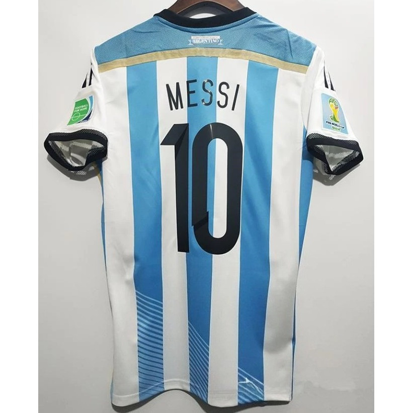 S-XXL 2014 Argentina Home Retro Fan Short-Sleeve Jersey