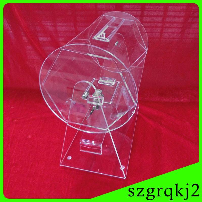 [Szgrqkj2] Raffle Drum โปร่งใสขนาดเล็ก Raffle Ticket Drum Spinner Cage สําหรับการวาดภาพเกม Raffle Ba