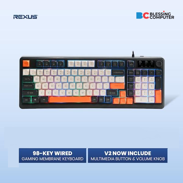 REXUS RX-K98M V2 Gaming Keyboard DARK GREY