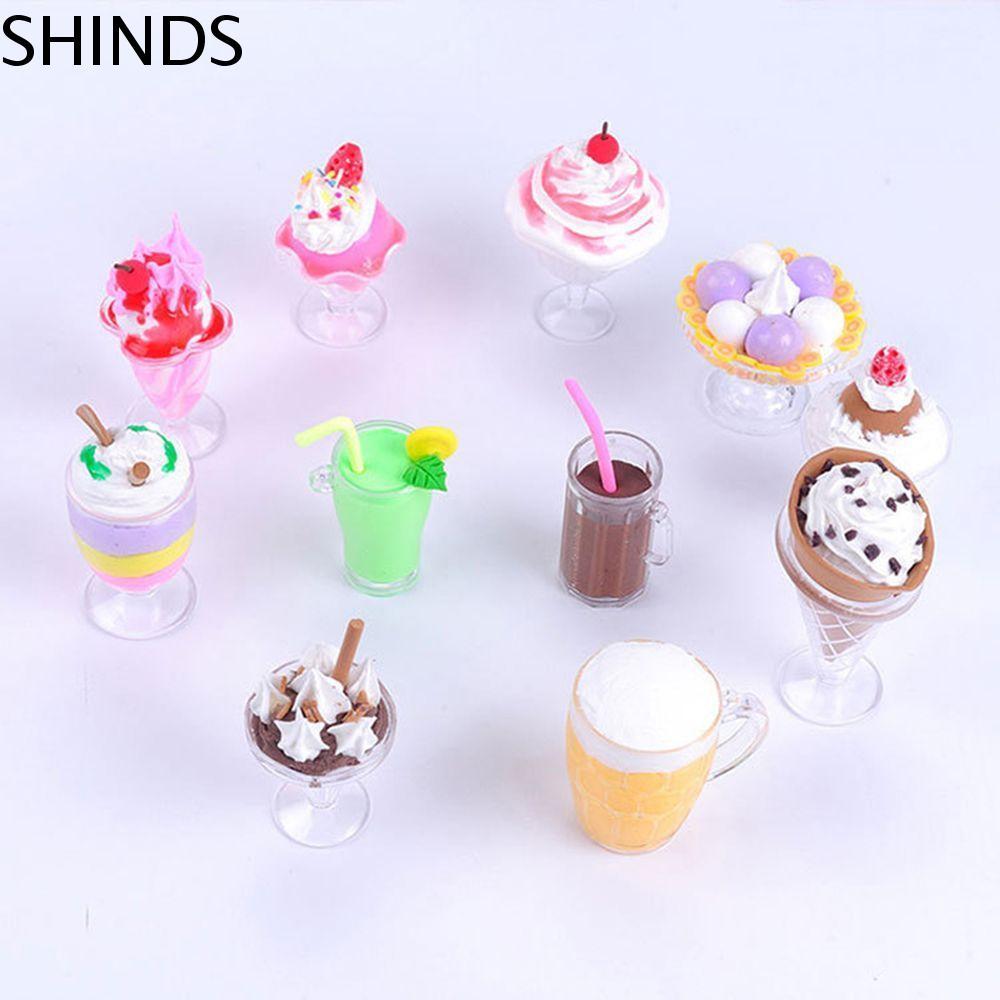 SHINDS ถ้วย 17 ชิ้น/เซ็ตโปร่งใส DIY ของเล่นแผ่น Goblets Dollhouse Decor