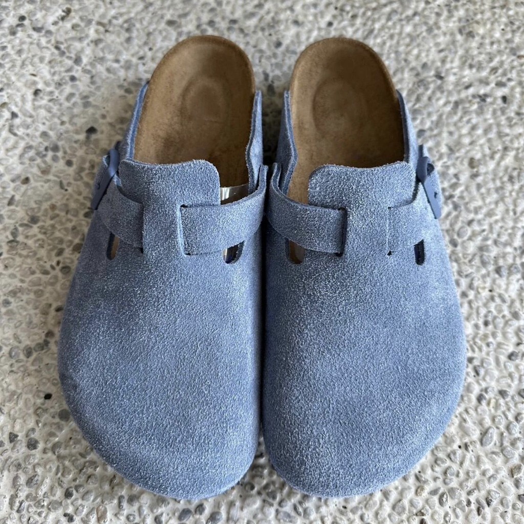 รองเท้า Boken สี haze blue ทำจาก Cork มีพื้นหนาและไม่มีโลโก้