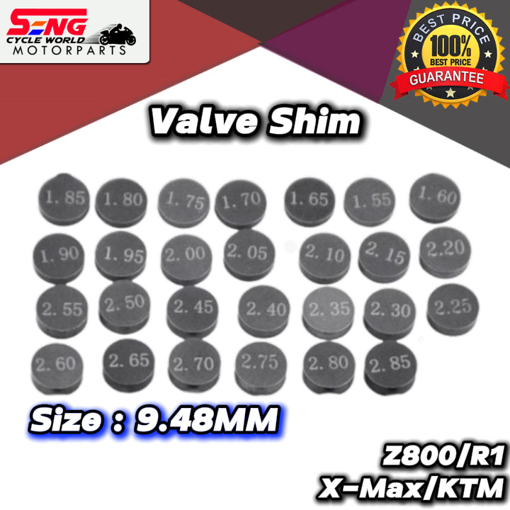 YAMAHA X MAX/KTM/Z800/R1 วาล์ว SHIM-9.48MM (1.60-2.85MM)