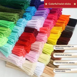 Chenille Stems  TWIST STICK 100pcs Colorful Pipe Cleaners Sticks Rod Assorted Flower Wire Bundle Macaron Dawai Bunga DIY