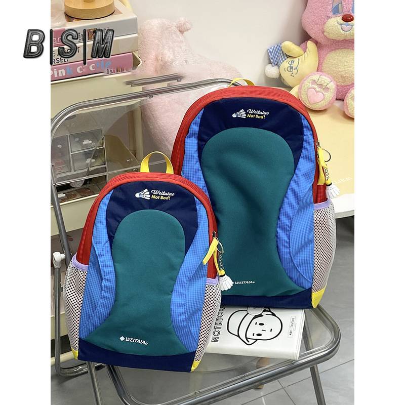 Binsheman American Retro Contrast Color Backpack Outdoor Travel Backpack Female Hiking Sports Hiking