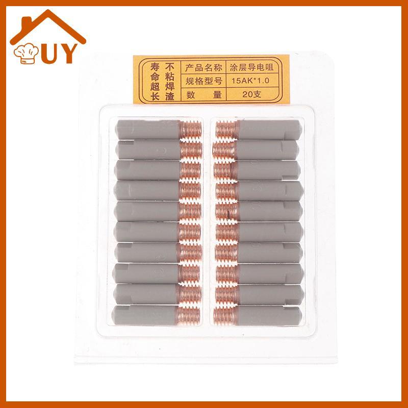 [Uy] หัวเชื่อม15AK 2ชิ้นเคลือบใหม่, หัวฉีด M6 25มม. 0.8-1มม. สำหรับไฟฉาย Mig [COD]