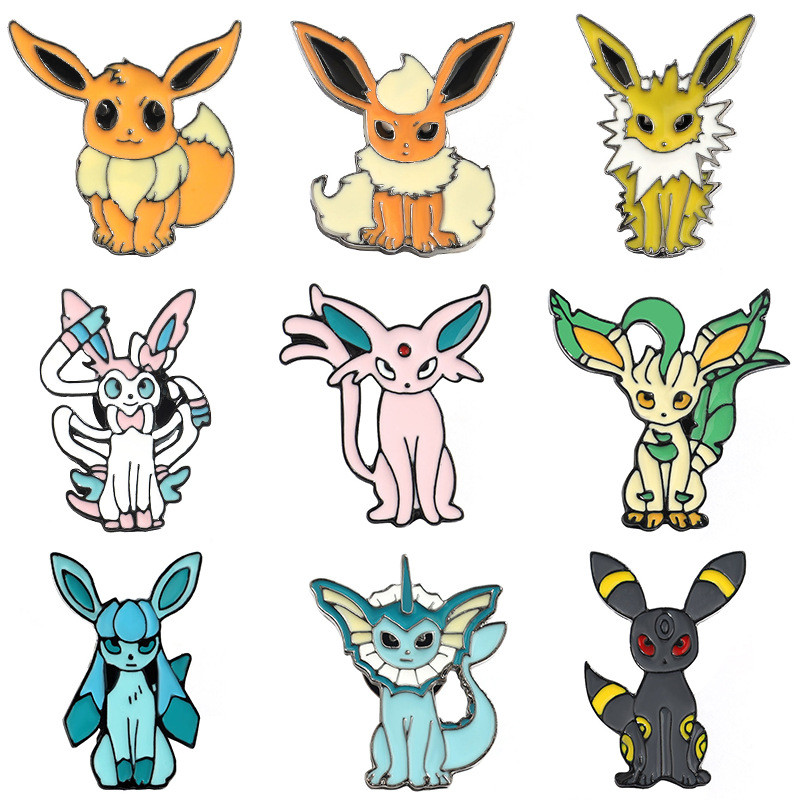 Spot Goods#Game Peripheral Pokémon Pet Pokemon Eevee Brooch Eevee Eight Evolution Forms Badge1216hw