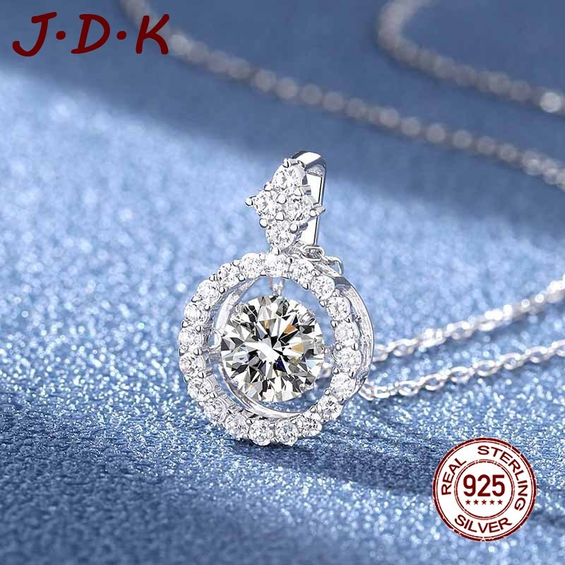 สร้อยคอคู่รักจี้เพทายเงิน 925 JDK