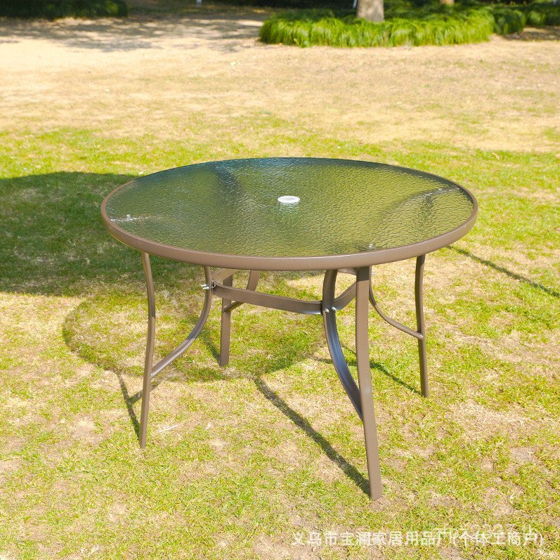 เก้าอี้โต๊ะเหล็กร่มรวมกันลานระเบียงกลางแจ้งที่มีกลางแจ้ง วxhk