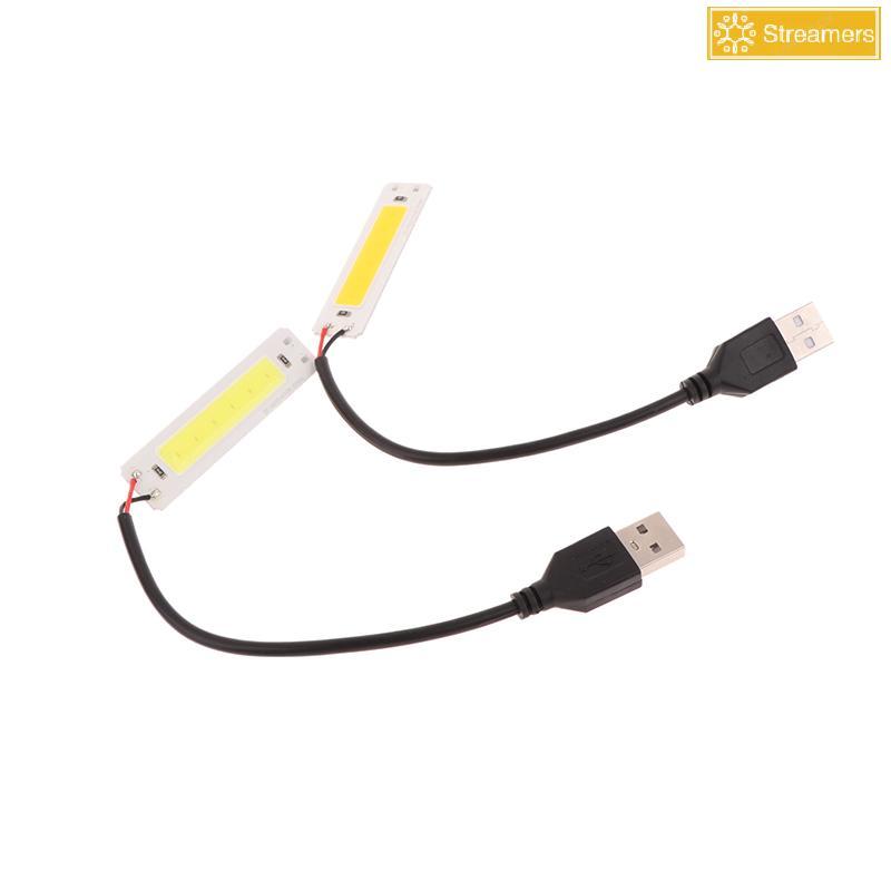 {Streamers} DC 5V USB LED Light Source 2W COB Strip Bar Bulb 60x15mm Warm Cold White 3000K 6500K สํา