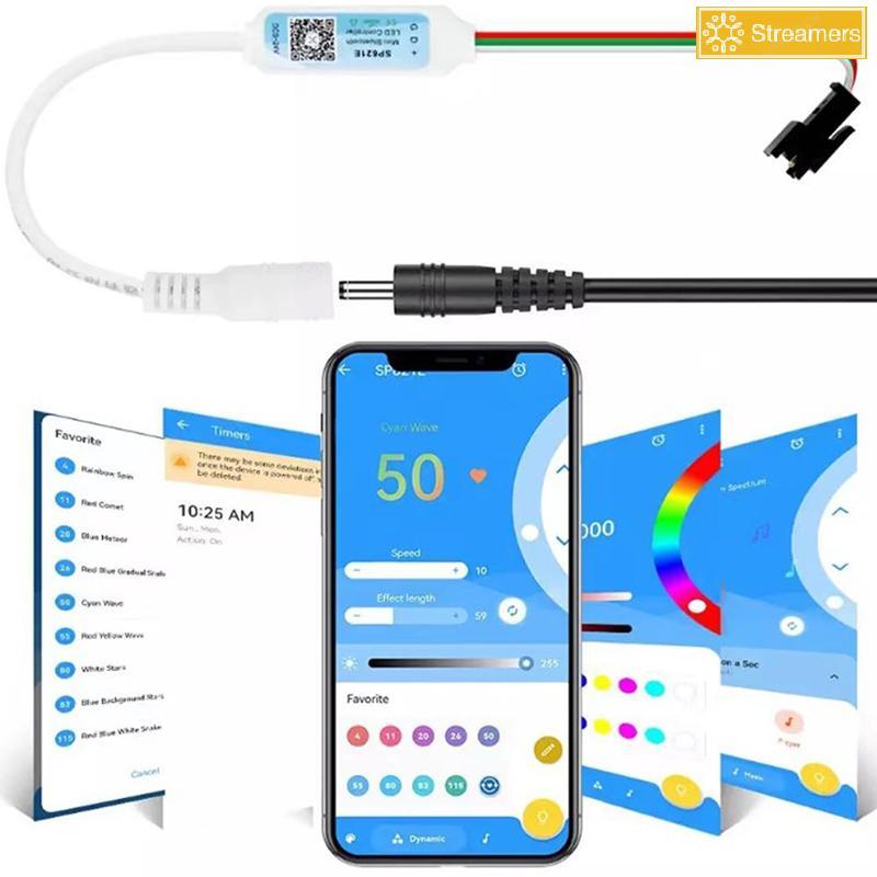 {Streamers} SP621E Mini RGB Controller สําหรับ WS2811 WS2812 WS2813 LED Strip Light Control -24V ใหม