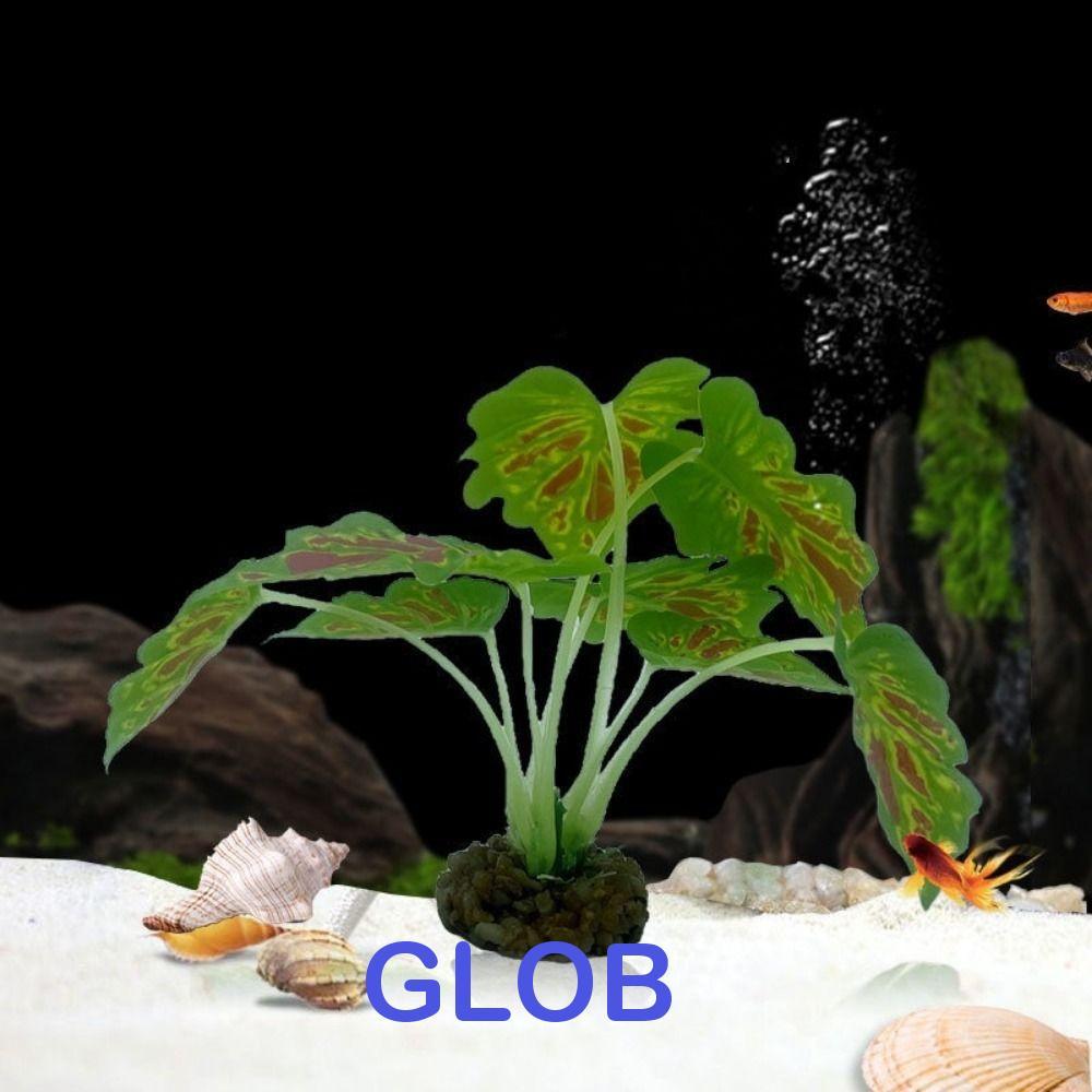 GLOB Aquarium Water Plants,พลาสติกขนาดเล็กประดิษฐ์พืช,จําลองเหมือนจริงพร้อมก้านแข็งแรงตกแต่งหญ้าน้ํา