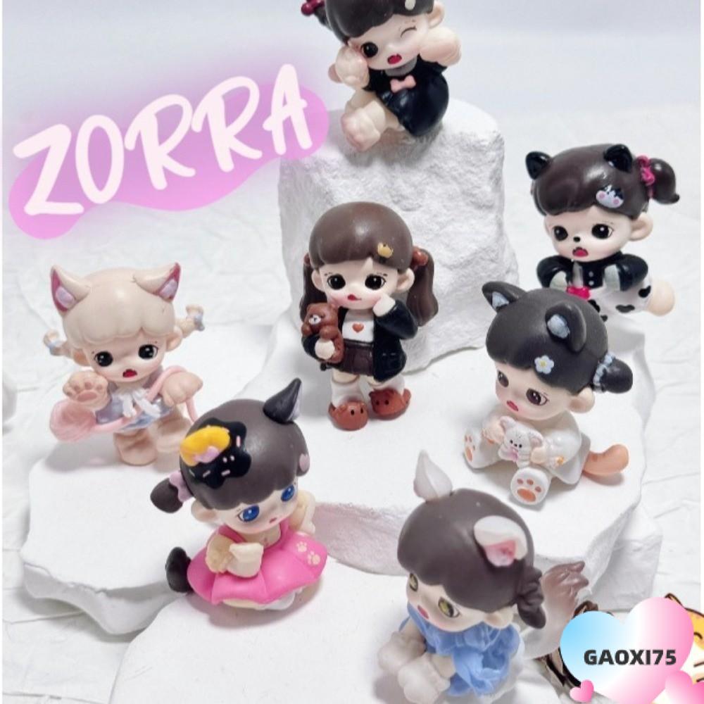 GAOXI75 เครื่องประดับขนาดเล็ก, POPBEAN การ์ตูนเด็กกล่อง Zorra, Meow Cat Face Series POP MART ตุ๊กตาเ