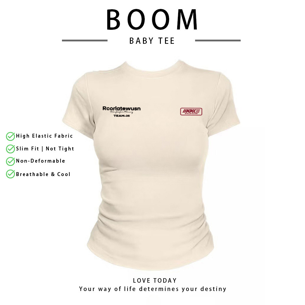 COD(จัดส่งภายใน 24 ชั่วโมง)เสื้อสาวอวบ เสื้อครอปท็อป แขนสั้น babytee สไตล์เกาหลี y2k T-shirt | Roorlatewusn