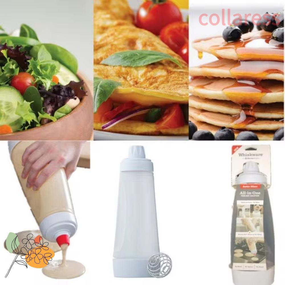 COLLARESS Batter Mixer Bottle, Large-capacity With Scale Whisk Bottle, Kitchen Multifunction Blender Ball Pastry Dispenser Pancake Cake