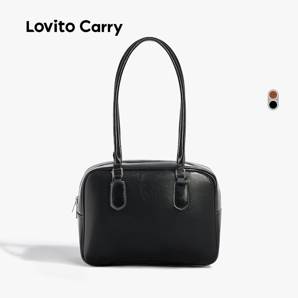 (Lovito Carry) กระเป๋าสะพายข้างผู้หญิงหนัง PU คุณภาพสูงแบบลำลองขนาดเล็ก LR19E073 ราคา ถูกที่สุด ดีลบีเคเค แกลเลอรีภาพที่ 2