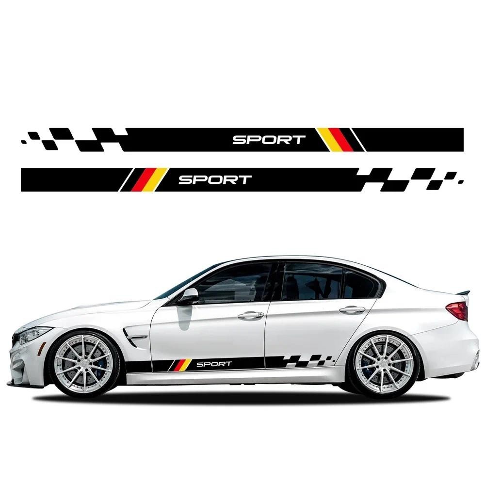 รถกราฟิกสติกเกอร์ประตูกีฬาจัดแต่งทรงผมไวนิล Decals อุปกรณ์เสริมสําหรับ BMW 3 Series E46 E90 F30 E30 