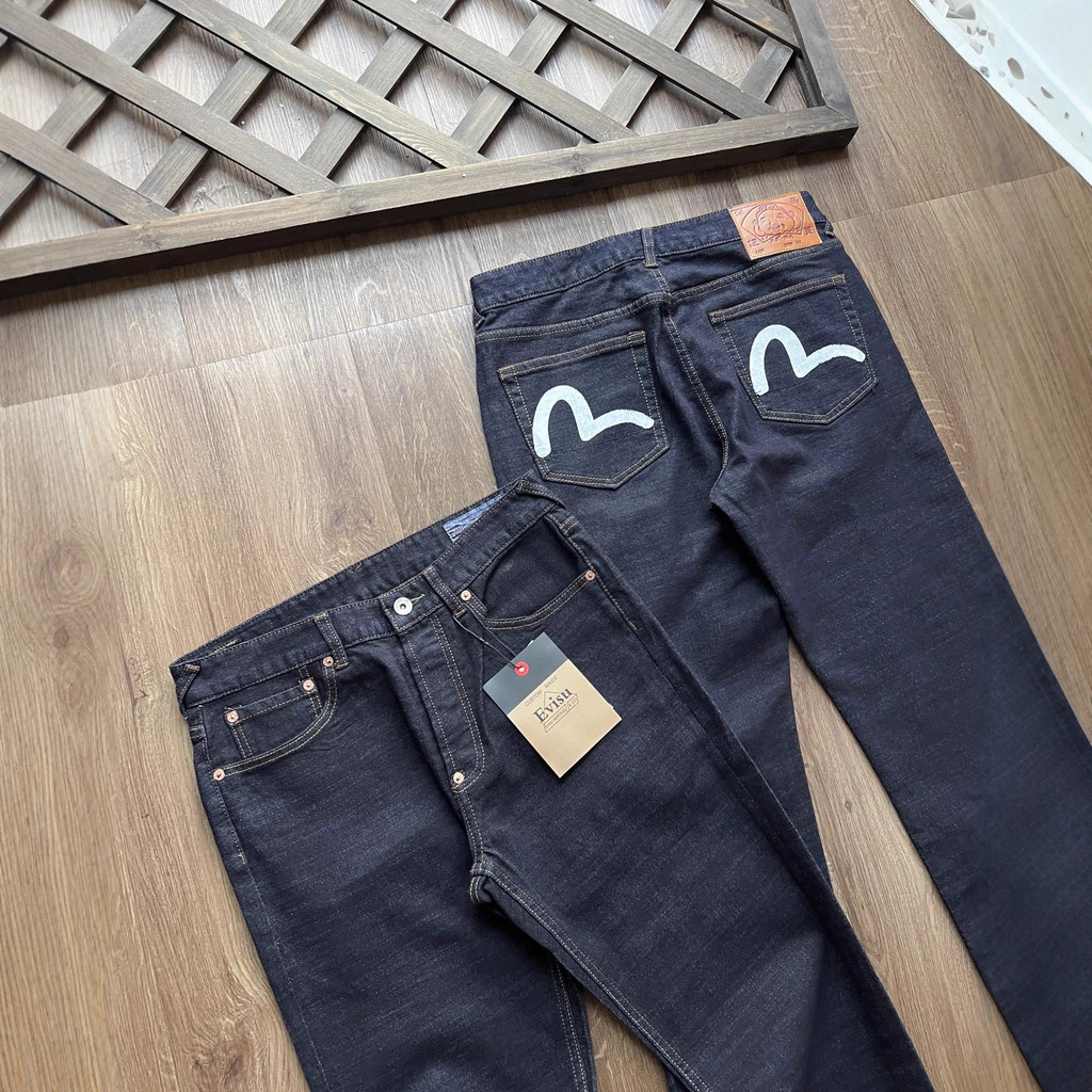 Evisu กางเกงยีนส์ทรงตรง สไตล์ใหม่สำหรับผู้ชาย