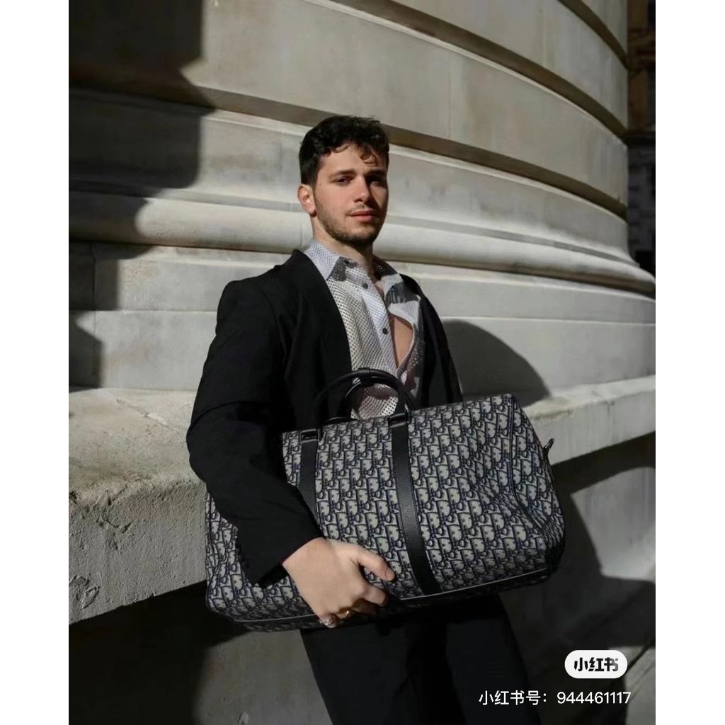 Dior D1OR D Aojia Original Leather 50cm Travel Bag Airport Bag Yang Mi Liu Tao Star Same Style หล่อ 