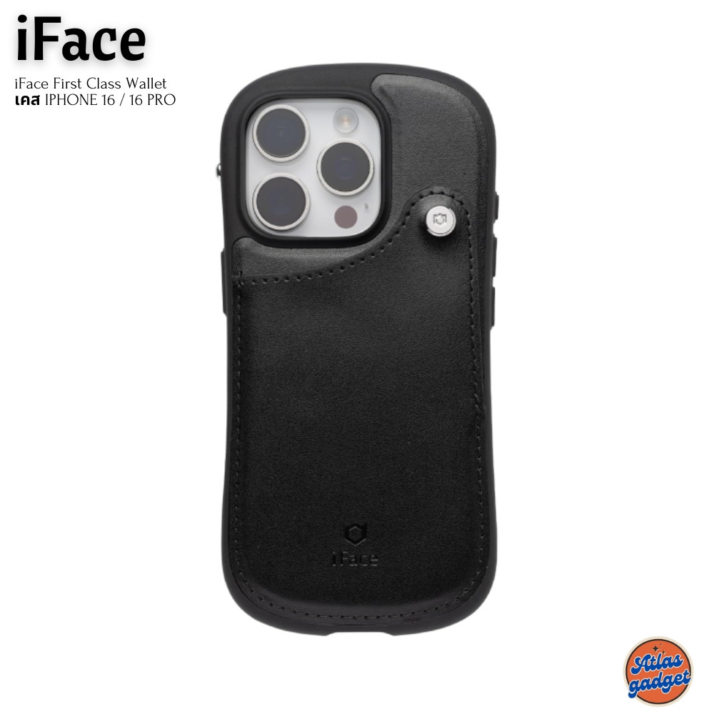 iFace First Class Wallet เคส iPhone 16 / 16 Pro ดีไซน์ Wallet วัสดุหนังสำหรับพกพาบัตรการ์ดคู่ใจได้