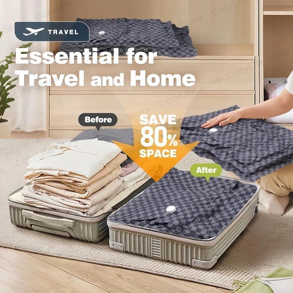 3แพ็คผ้าถุงเก็บสูญญากาศ,กระเป๋าเดินทาง สิ่งจําเป็นสําหรับการเดินทางเสื้อผ้าออแกไนเซอร์ถุงบรรจุภัณฑ์อุปกรณ์ปฏิบัติบีบอัดก้อนบรรจุ - รูปที่ 2