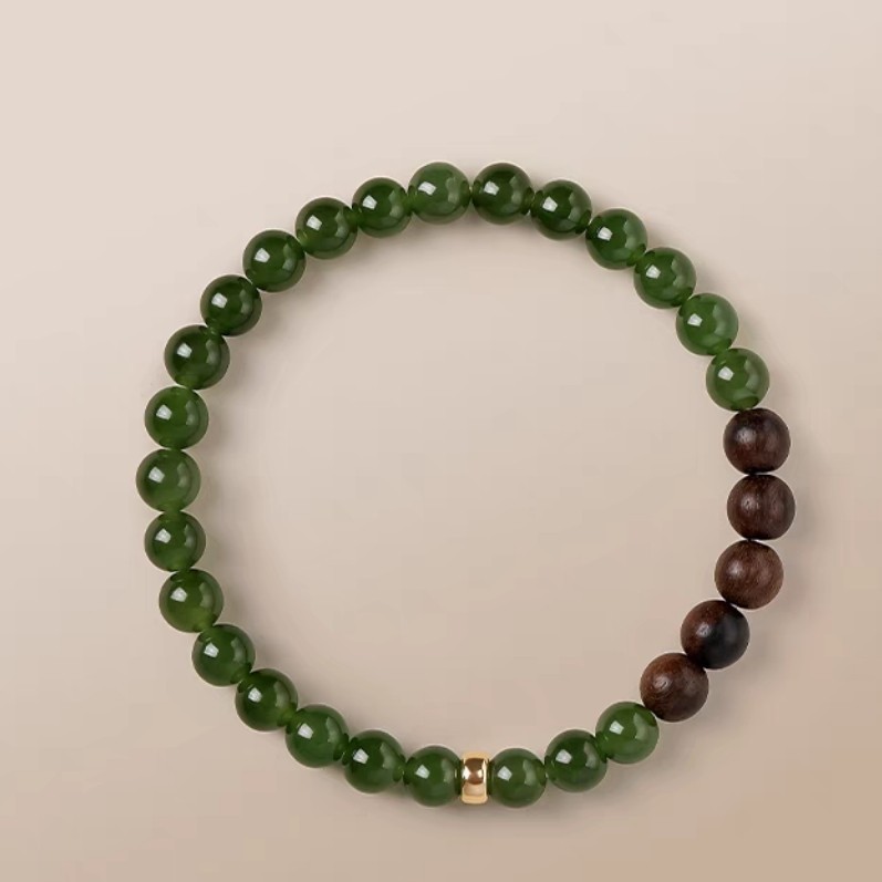 xinpin New Trendy Hetian Jade Jasper Color Rosewood Bracelet Simple Cultural Play Niche Design Fashi