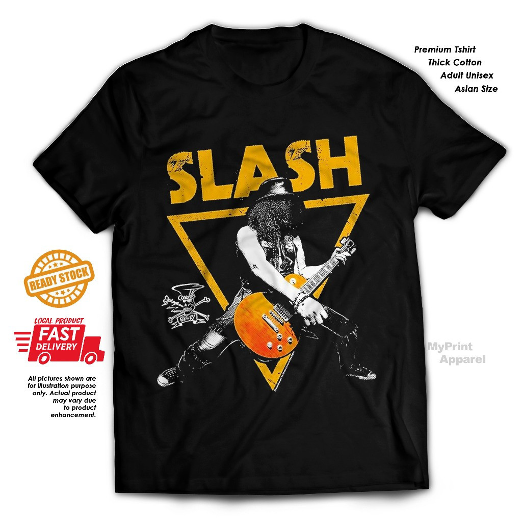 2026 South Korea Guns N Roses Slash Guitar Signature Cotton T-shirt COD W4XM