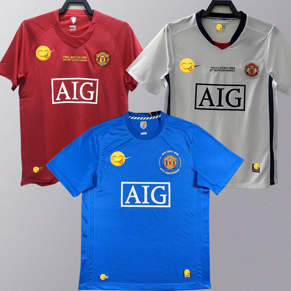 เสื้อยืดแขนสั้นย้อนยุค 08 / 09 แมนเชสเตอร์ ยูไนเต็ด Championships Ronaldo Home Red Rooney 2008 Ferdi