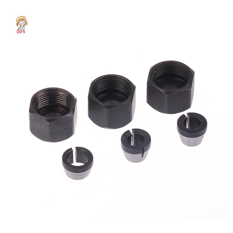 FOT 1 ชุดเราเตอร์ไฟฟ้าเครื่องตัดกัดอุปกรณ์เสริม 6 มม.6.35 มม.8 มม.Collet Chuck แกะสลักเครื่องตัดพร้อม Nut Router Bit อะแดปเตอร์ TH