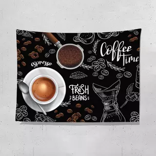 คาเฟ่ตกแต่งพื้นหลังผ้ากาแฟเครื่องดื่มร้านอาหารตะวันตกผนังพรมลําต้นแผงลอยสร้างสรรค์โฆษณาผ้า
