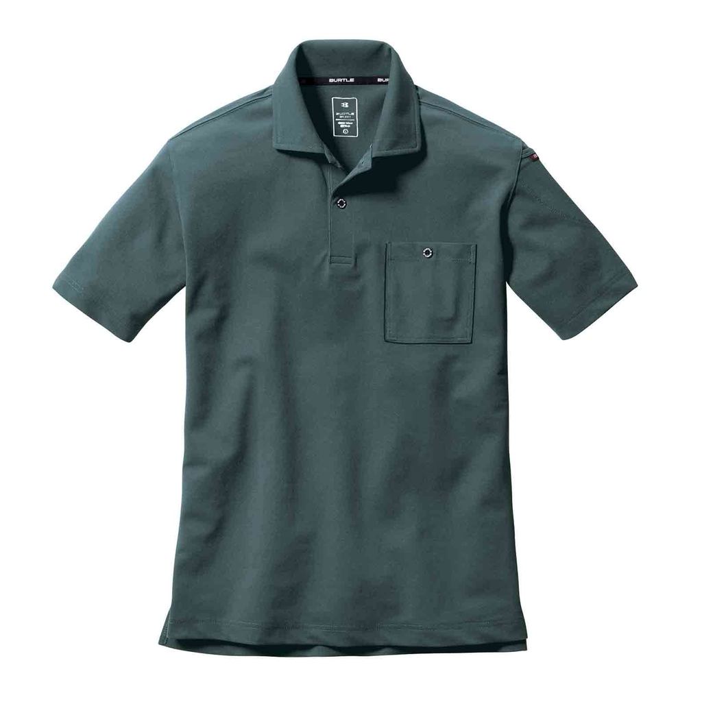 เสื้อโปโลแขนสั้น BURTLE (Unisex) ทุกฤดูกาล สีเขียวมิลส์ ไซส์ 667 ขนาด 14 M